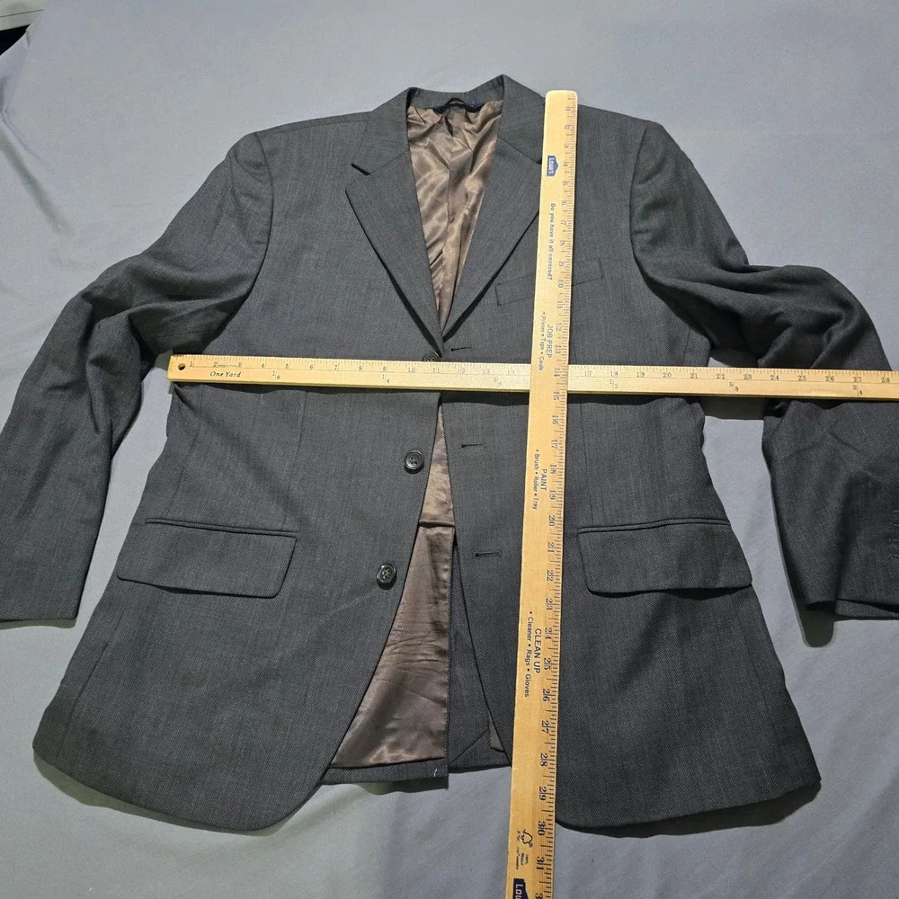 Banana Republic Blazer Mens 42S Grey Wool Blend 3 Button Tailored Suit Jacket